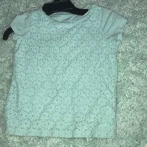 Carters girls teal lace shirt